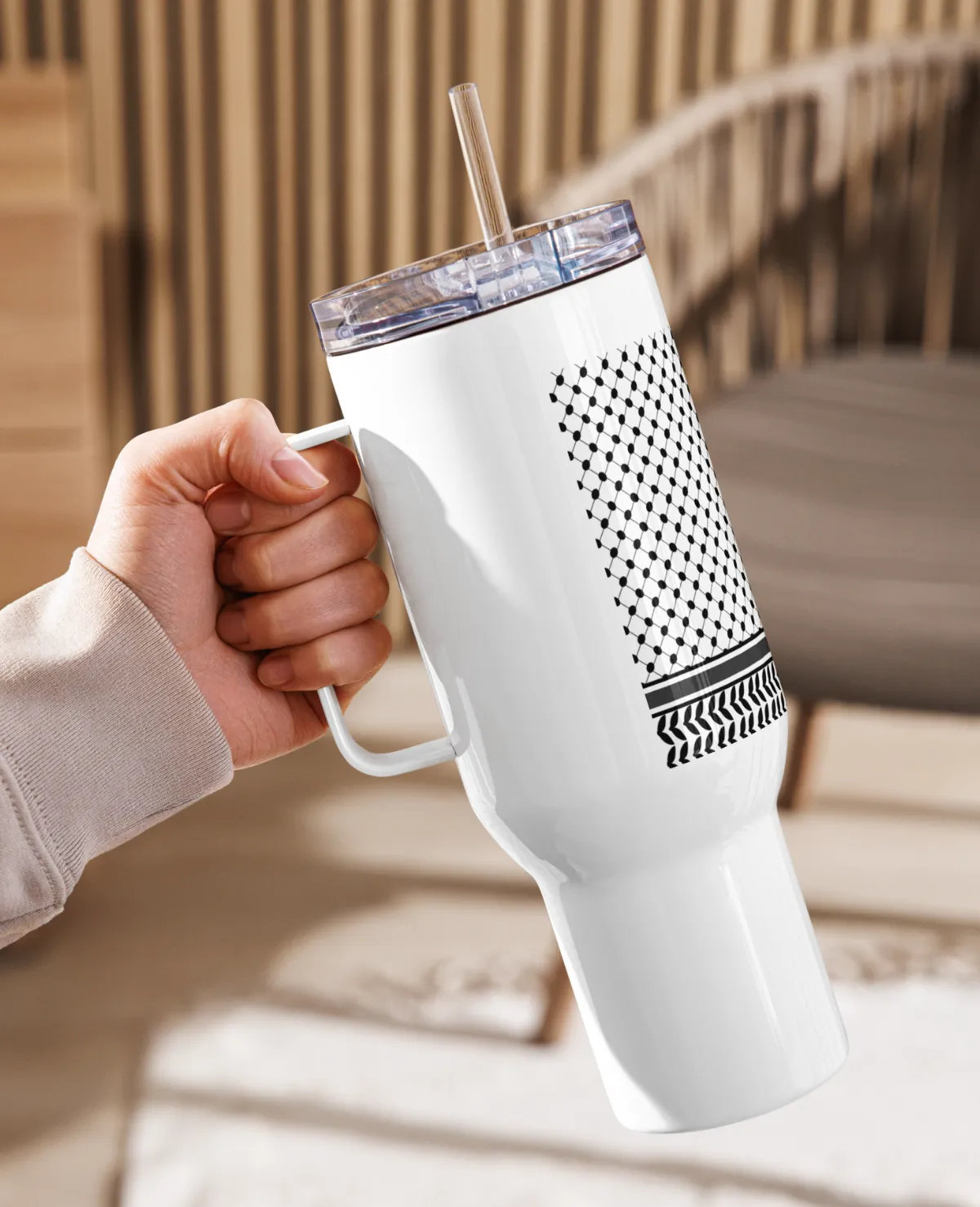 Gaza Travel Mug with Handle - Image 4
